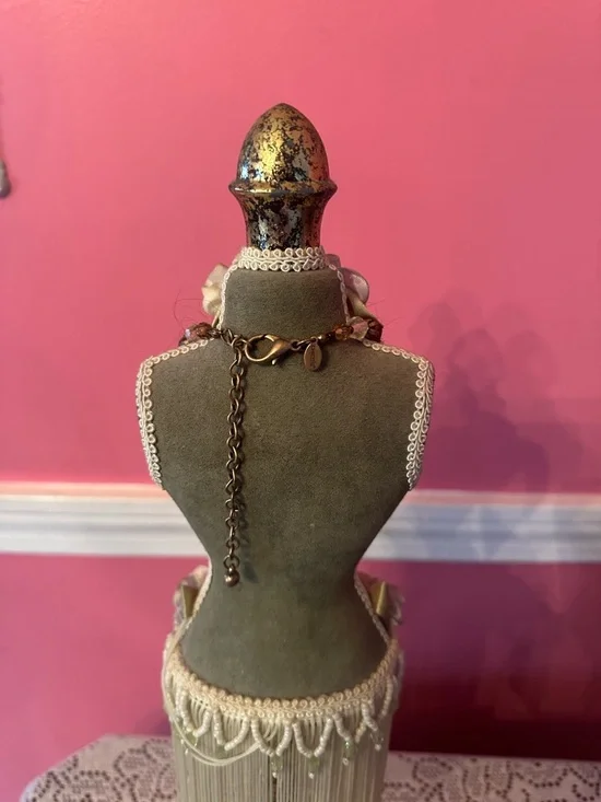 Chico's Brown and Clear Beaded Pendant Statement Necklace - Picture 4 of 4